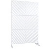 Okak Patio Privacy Screen with Diagonal Stripe Cutout, Outside Lattice Panels with Stand, Patio Privacy Panels for Backyard, Garden, Lawn - 4 of 4