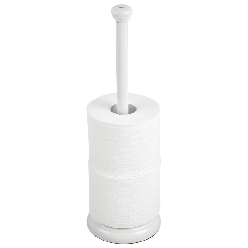 mDesign Metal Free-Standing Toilet Paper Holder, 5 of 7