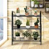 Tangkula 3-Tier Metal Plant Stand Elegant Scrollwork Pattern Flower Display Shelf - 2 of 4
