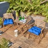 ARTPLANT Outdoor Dinning Seat Pads Cushions with Tie 19"x19"x4",Square Wicker Outdoor Tufted Chair Cushion,Set of 2 - 2 of 4