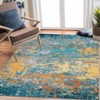 Abstract Machine Washable Rug with Rubber Backing for Living Room Stain Resistant Accent Rug Low Pile Ultra Soft Non Slip Rug - 2 of 4