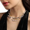 SOHI Women's Champayne Gold Party Collar Neckace - 4 of 4