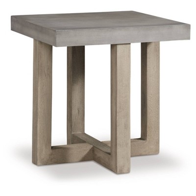 Lockthorne End Table Black/Gray - Signature Design by Ashley: Square Accent Table, Mango Wood Legs