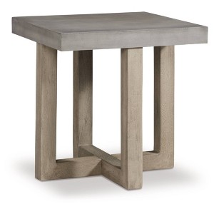 Lockthorne End Table Black/Gray - Signature Design by Ashley: Square Accent Table, Mango Wood Legs - 1 of 4