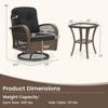 Costway 3 PCS Patio Swivel Rocker Set Gliding Bistro Furniture Set with Tempered Glass Table Beige/Gray/Black - 3 of 4