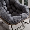 CAVINAS Cotton Rattan Glider Rocking Chair with Mid-Height Backrest,Upholstered Rocking Chair,Nursery Accent Chair for Bedroom - 3 of 4