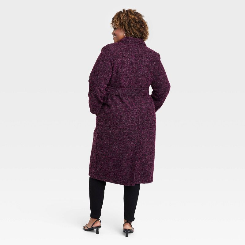 Women's Long Sleeve Faux Wool Pea Coat - Ava & Viv™, 2 of 4