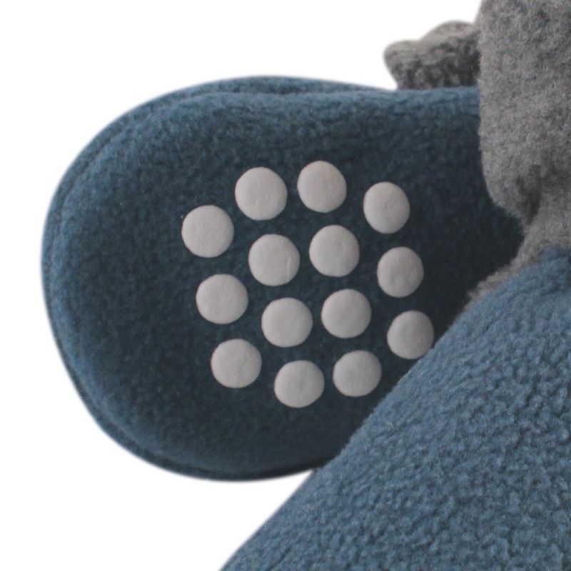 Luvable Friends Baby and Toddler Cozy Fleece Booties, Coronet Blue Heather Charcoal, 3 of 4