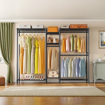 Black Heavy Duty Wire Freestanding Closet with Adjustable Shelves
