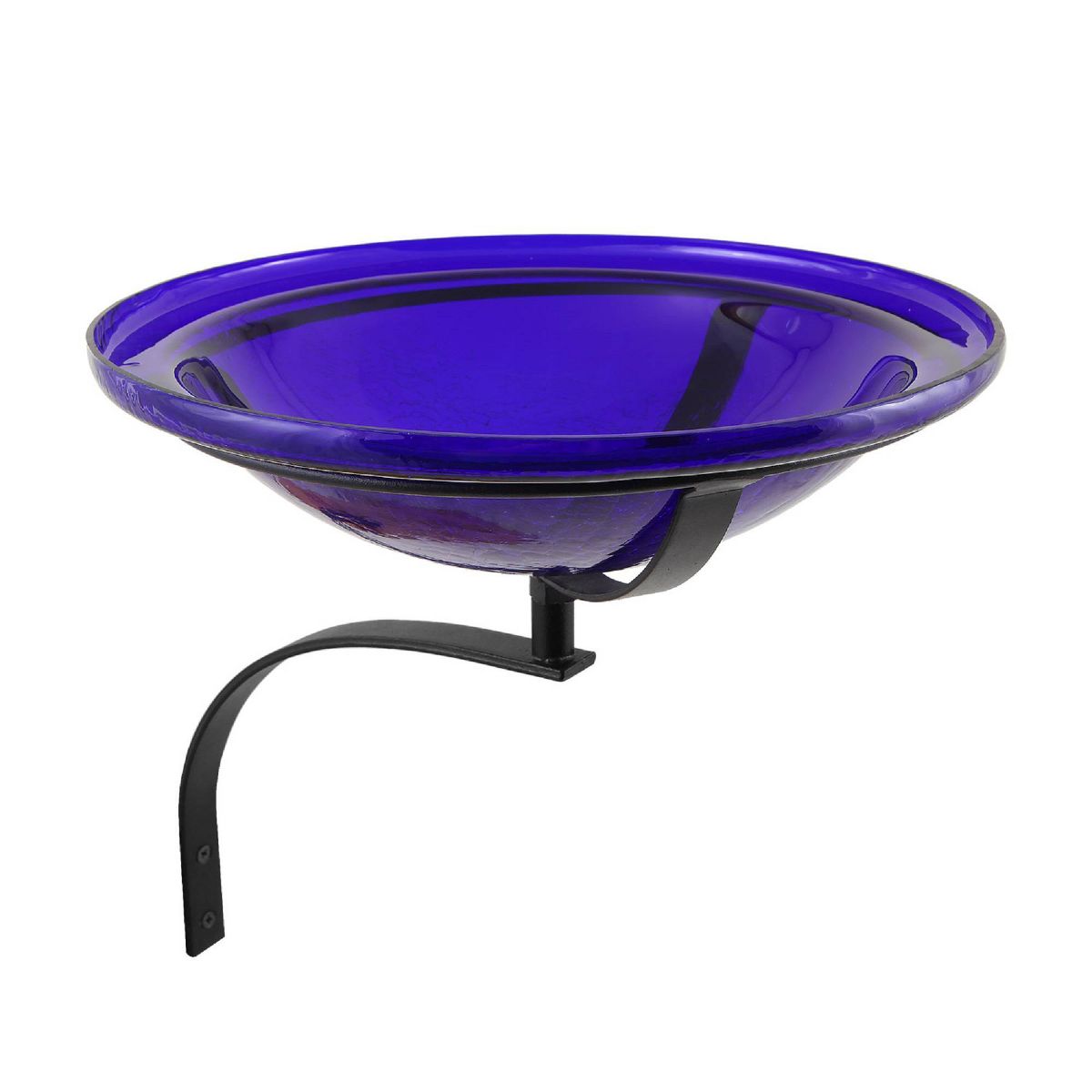 12.5" Reflective Crackle Glass Birdbath Bowl with Wall Mount Bracket - Achla Designs: Weather-Resistant, No Assembly Required
