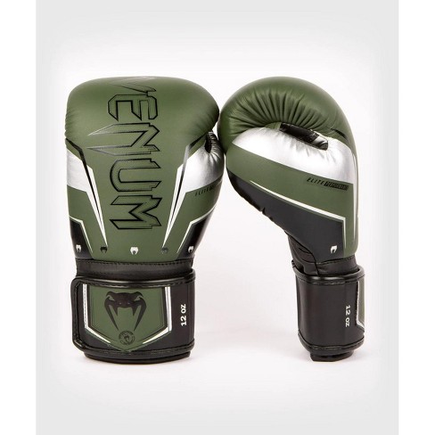 Venum Elite Evo Hook And Loop Boxing Gloves - 14 Oz. - Khaki/silver : Target