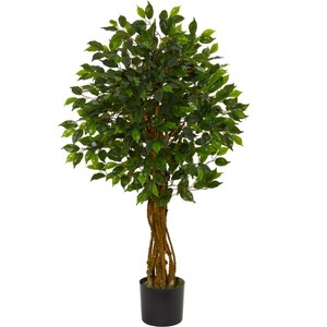 Nearly Natural Ficus Artificial Tree UV Resistant (Indoor/Outdoor) - 1 of 3