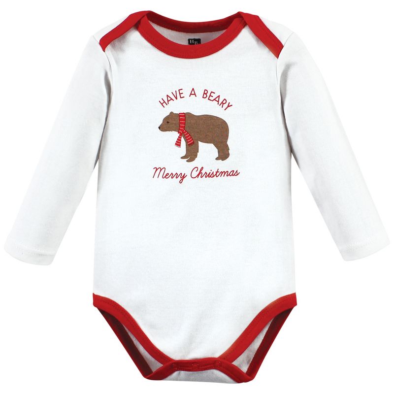 Hudson Baby Unisex Baby Cotton Long-Sleeve Bodysuits, Moose Be Christmas, 3 of 6