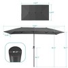 Sonkuki 11x7Ft Double-Sided Patio Umbrella with Large Canopy Outdoor Table Umbrella for Garden, deck and pool - 3 of 4