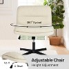 FurnitureR Armless Home Office Desk Chair Without Wheels - Adjustable Swivel Criss Cross Chair, fabric Mid-Back for Bedroom, Vanity, Study, Beige - 3 of 4