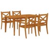 vidaXL 5 Piece Patio Dining Set - Solid Acacia Wood with Oil Finish - Rectangular Table & Four Chairs - Rustic Slatted Design - Easy Assembly Required - 3 of 4