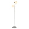 66" Tall Mid-Century Modern Tree Floor Lamp with Dual White Glass Globe Shade - Simple Design - 2 of 4