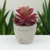 Unique Bargains Artificial Plants Mini Happy Lotus in Pulp Plastic Red 2.76"x2.76"x3.74" 1 Pcs - 2 of 4