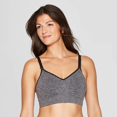 Women's Nursing Seamless Bra - Auden™ Heathered Gray/black L : Target