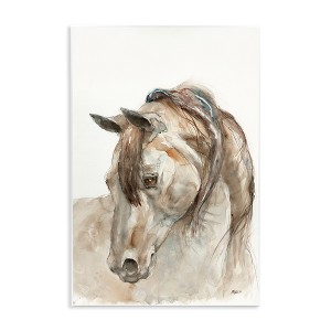 Stupell Industries Gentle Horse Portrait Farm Watercolor Detail Wall Plaque Art - 1 of 4