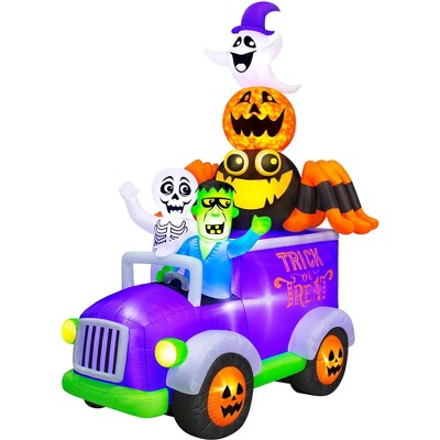 Occasions 10.5' INFLATABLE SWIRLING LIGHTS HALLOWEEN TRUCK, 8 ft Tall, Multicolored