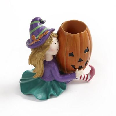 Lakeside Halloween Friends Ceramic Toothbrush Holder with Large Opening