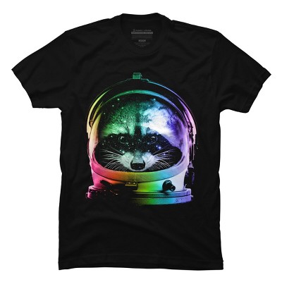 Men's Design By Humans Astronaut Racoon By clingcling T-Shirt