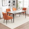 SEYNAR Modern Glam Velvet Black Metal Legs Dining Chair or Vanity Chair Set of 4 with Rear Handle - 2 of 4