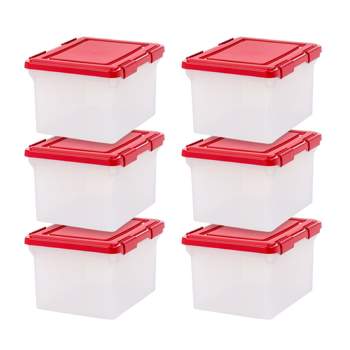 IRIS USA Letter Legal Size File Box 32qt WEATHERPRO Airtight Plastic Storage Bin with Lid and Seal and Secure Latching Buckles