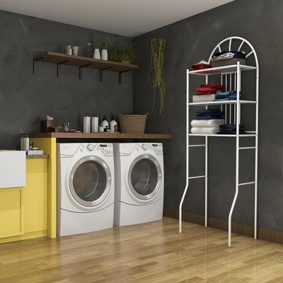 White Metal 3-Shelf Over-the-Toilet Bathroom Organizer