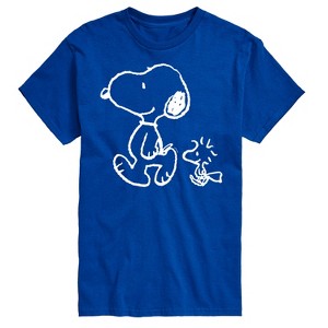 Men's - Peanuts - Snoopy and Woodstock Walking Short Sleeve Graphic T-Shirt - 1 of 4