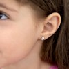 Girls' Polished Basketball Screw Back Sterling Silver Earrings - In Season Jewelry - 3 of 4