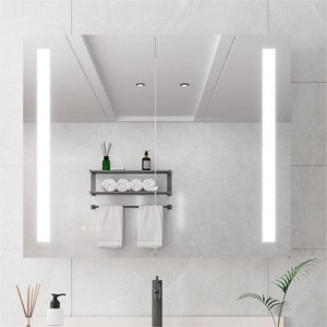 Medicine Cabinet With Lights,Recessed Medicine Cabinet With Mirror,Surface Mount Bathroom Cabinet,Glass Shelf Cabinet,Shaving Cabinet-The Pop Home - 1 of 4