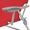 vidaXL Folding Sun Lounger with Canopy Red Aluminum - 4 of 4