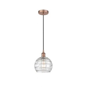 Athens Deco Swirl - 1 Light Mini Pendant In Industrial Style-10.75 Inches Tall and 8 Inches Wide - 1 of 1