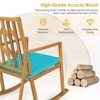 Tangkula Outdoor Rocking Chair Acacia Wood Armrest Cushioned Sofa W/Removable High-Density Cushion for Garden - 4 of 4