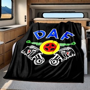 DAF Logo Digital Print RV Interior Decorative Throw Blanket, Car Flannel Polyester Soft and Cozy Vehicle Blanket, Christmas Gift. - 1 of 4