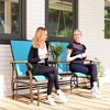 Outsunny Outdoor 2-Person Glider Bench with Table, Outside Breathable Mesh Swing Chair for Patio, Garden, Backyard, Porch - 2 of 4