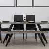 TiramisuBest Gray Acacia Wood Dining Bench, 60" Industrial Entryway Bench with Metal Legs, Rustic Farmhouse Table Seating, Water Resistant - 2 of 4
