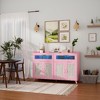 Small Sideboard Buffet Cabinet, 47 Inch Kitchen Storage Cabinet with Charging Station, Led Lights & Drawers, Wood Coffee Bar Station with Storage for - 2 of 4
