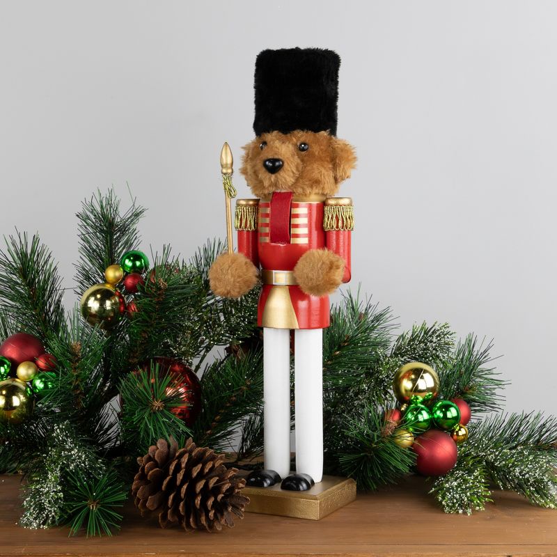 Northlight 14" Red and Gold Plush Teddy Bear Soldier Christmas Nutcracker, 2 of 7
