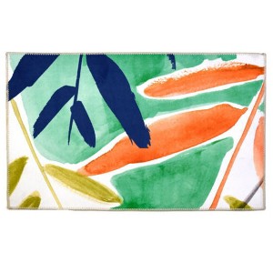 Homefires Vivid Fronds Doormat 20" x 30" – Tropical Indoor/Outdoor Entry Mat with Palm Leaf Design, Durable Polypropylene Flatweave - 1 of 3