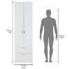 Vico 76" High Armoire Wardrove Closet with 2 Drawers, Double Door Cabinet , One Shelf and Hanging Rod, Bedroom Clothes Storage Cabinet Organizer - 4 of 4