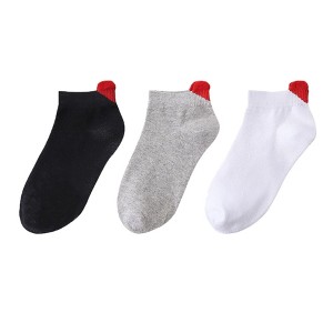 Anna-Kaci Women's Ankle Socks with Ribbed Heart-Shaped Heel Detail Soft Stretch Knit Comfort 3-Pack - 1 of 4