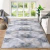 Washable Vintage Geometric Rug Non Slip Low Pile Rug Soft Throw Floor Cover Foldable Indoor Carpet for Living Room Bedroom Playroom Nursery - 3 of 4