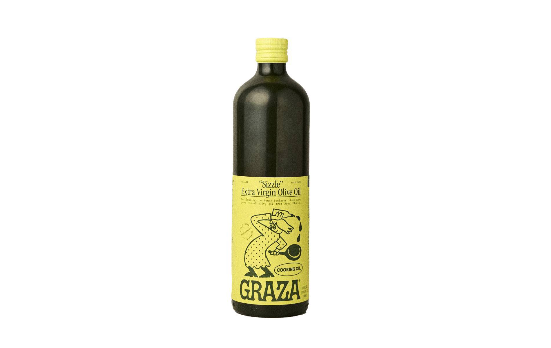 Graza "Sizzle" Extra Virgin Cooking Olive Oil Glass Bottle - 750ml