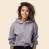 Dalix Smile Face Embroidered Fleece Cropped Hoodie Cold Fall Winter Women - 3 of 4