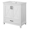 JUJABU 30-Inch Bathroom Vanity with Single Sink, 2 Soft-Close Doors, Divided Drawer, Dual Storage Shelves - 2 of 4