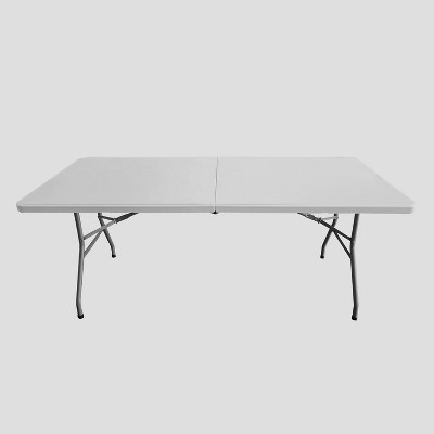 Granite White 6' Folding Table with Powder-Coated Steel Legs