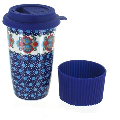 Blue Rose Polish Pottery Verona Travel Coffee Mug
